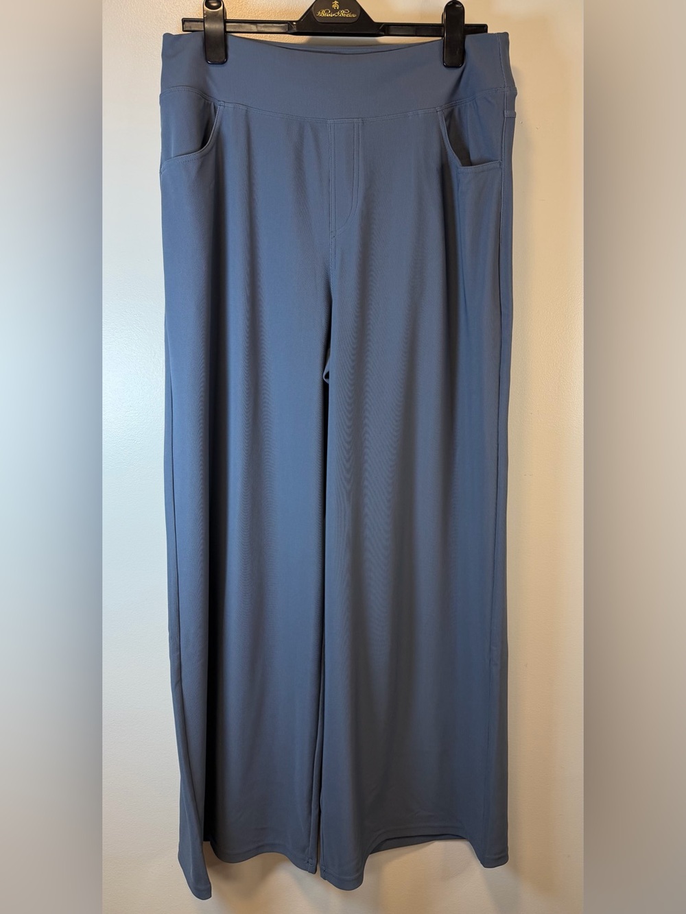 HALARA High Waisted SoClinched Wide-Leg Pants Micro Waffle Slate Blue Women’s XL